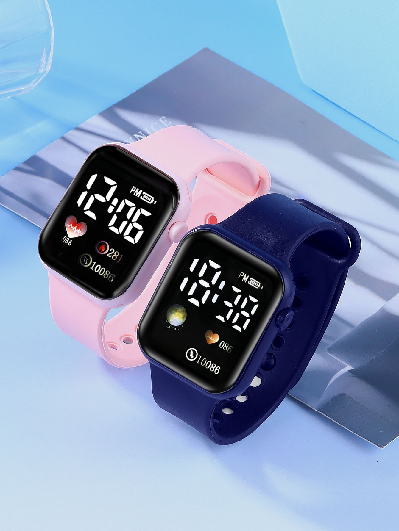 Watches Not Smartwatch - LED Silicone Square Electronic Watch Heart