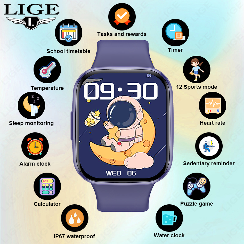 Smartwatch Digital Watches For Boys - Lige Children Smart Watch Women Fitness