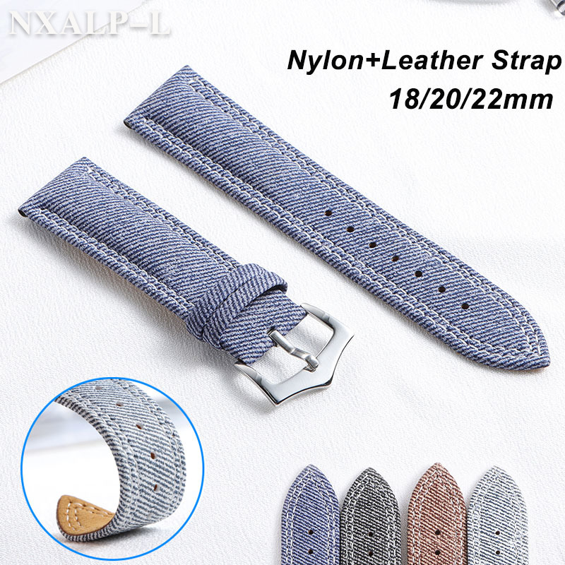 Denim Canvas Nylon Watch Strap - Omega Watches Smartwatch review and price