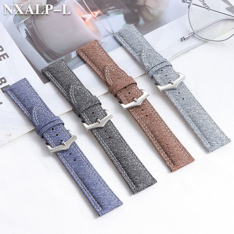 Denim Canvas Nylon Watch Strap - Omega Watches Smartwatch review and price