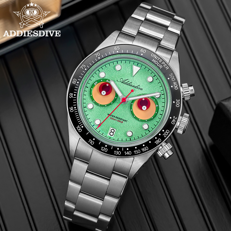 ADDIESDIVE Men's VK64 Chronogr - Watch Crown Pusher review and price