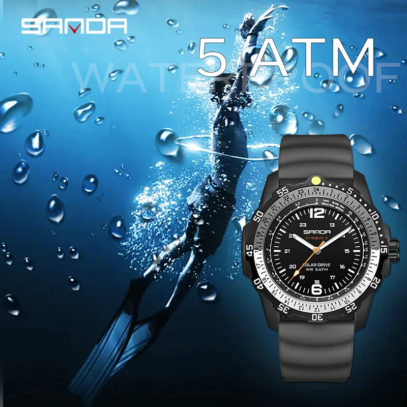 SANDA Luxury New Men's Solar-p - Solar Powered Watch review and price