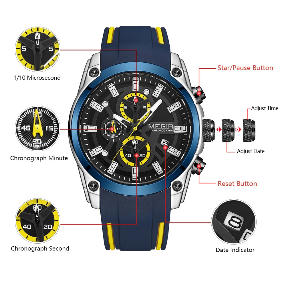 MEGIR Men's Quartz Watch Top B - Silicone Sport Band review and price