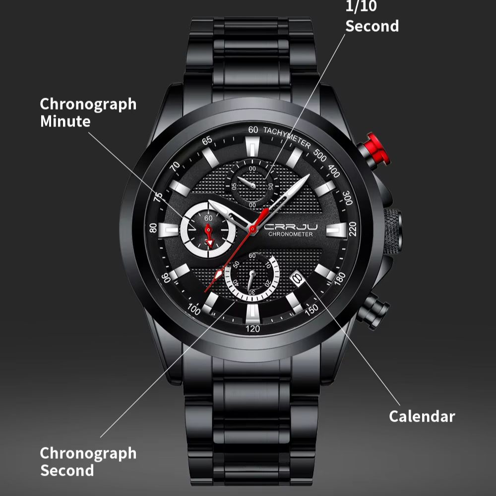CRRJU Men Watch Fashion Busine - Watches Not Smartwatch review and price
