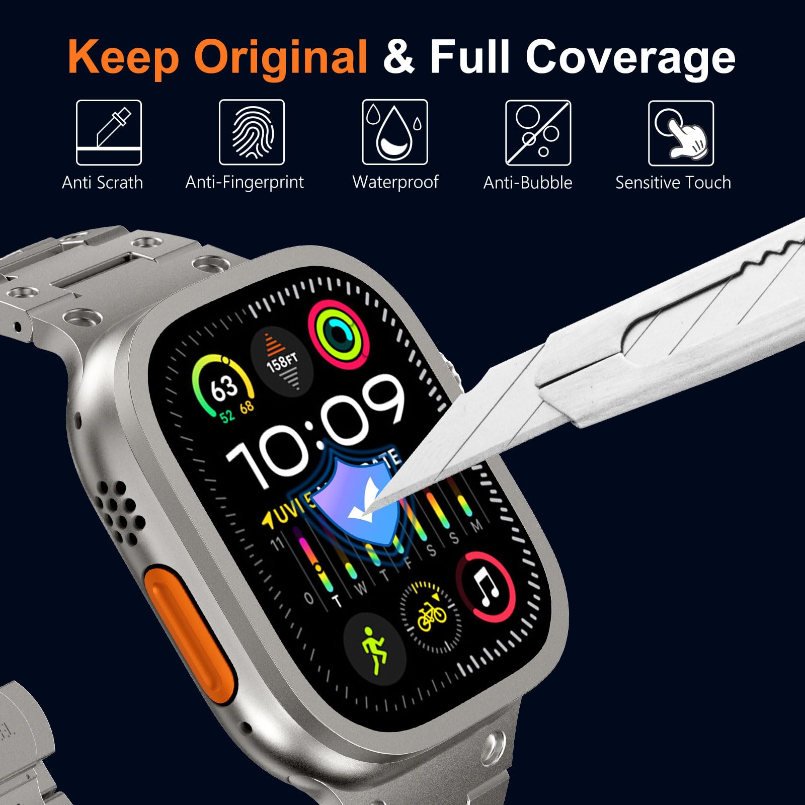 Tempered Glass for Apple Watch - Smartwatch Watches For Men review and price