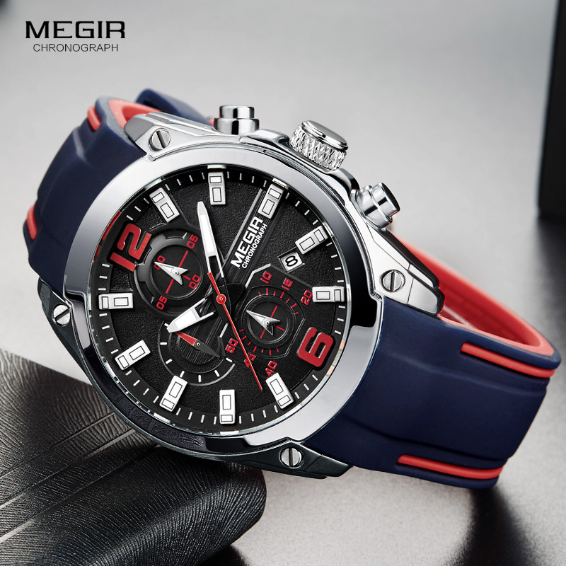 Megir Men's Chronograph Analog - Silicone Sport Band review and price