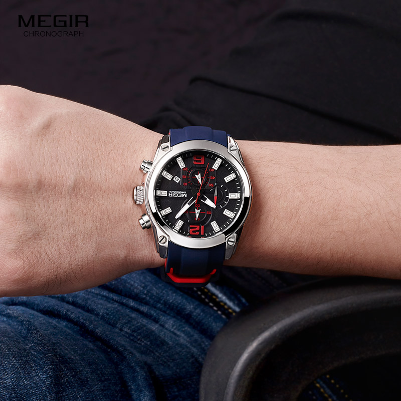Megir Men's Chronograph Analog - Silicone Sport Band review and price