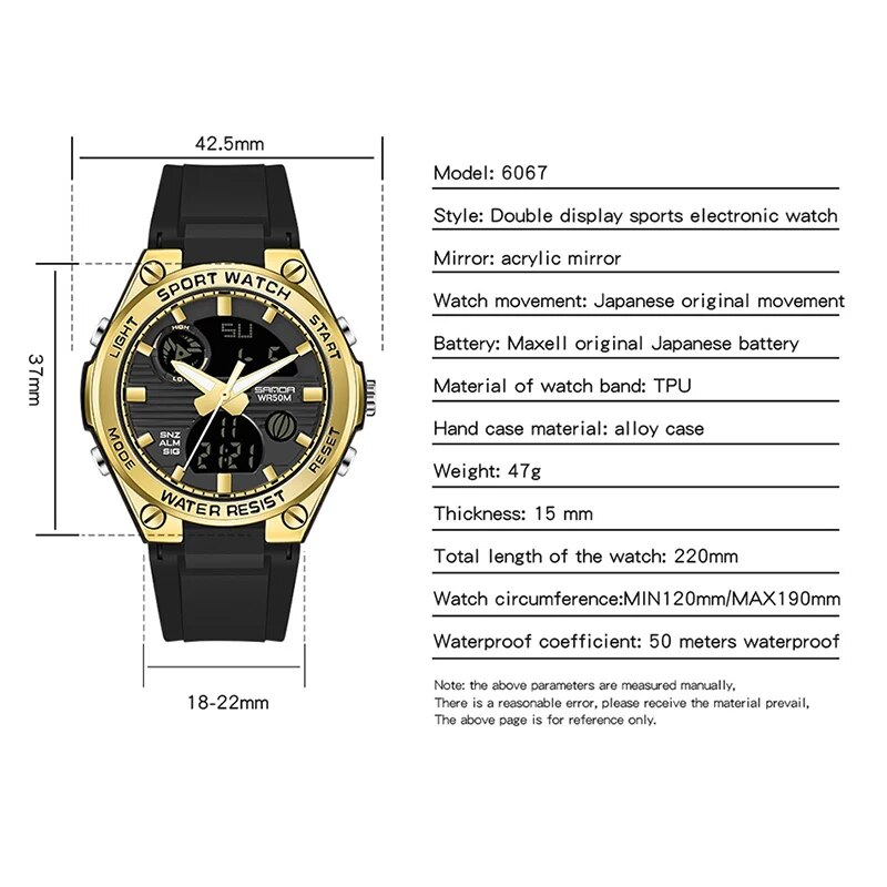 SANDA Brand G Style LED Digita - Solar Powered Watch review and price