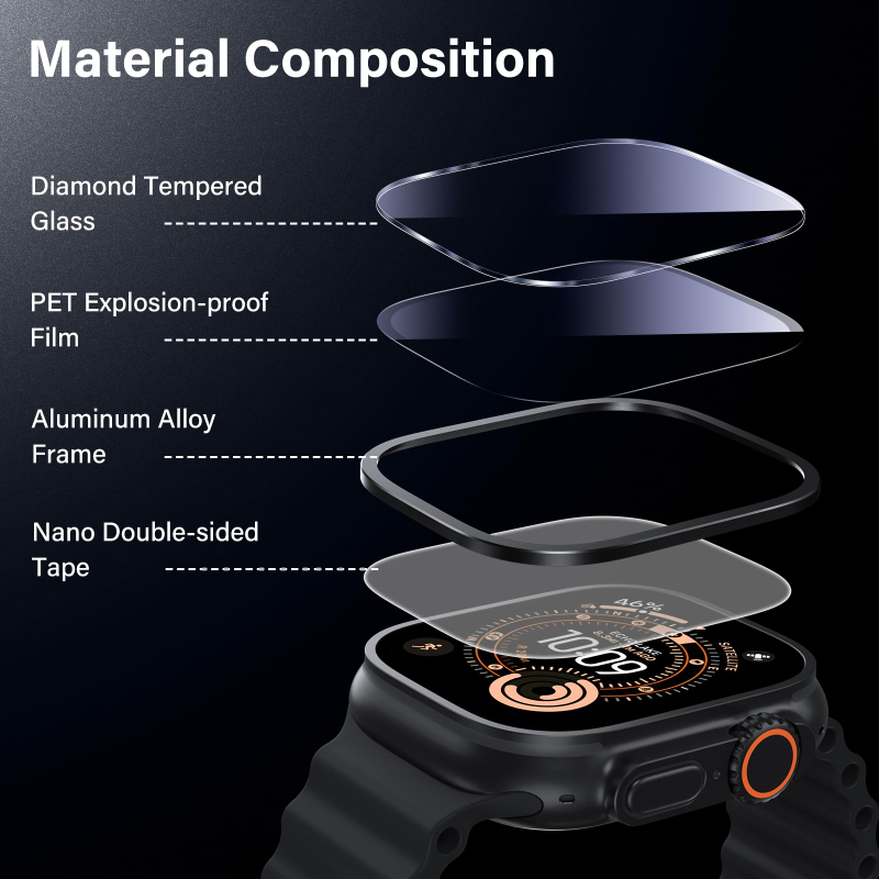 Aluminium Alloy Case+Tempered  - Smartwatch Watches For Men review and price