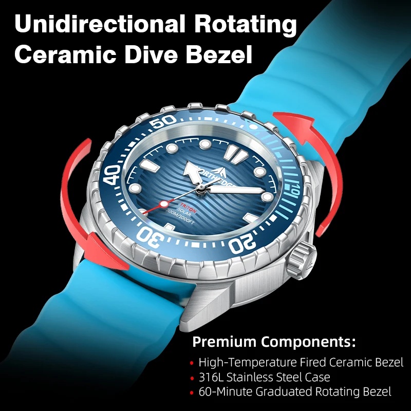 NORTH EDGE 2026 TRITON Solar P - Solar Powered Watch review and price
