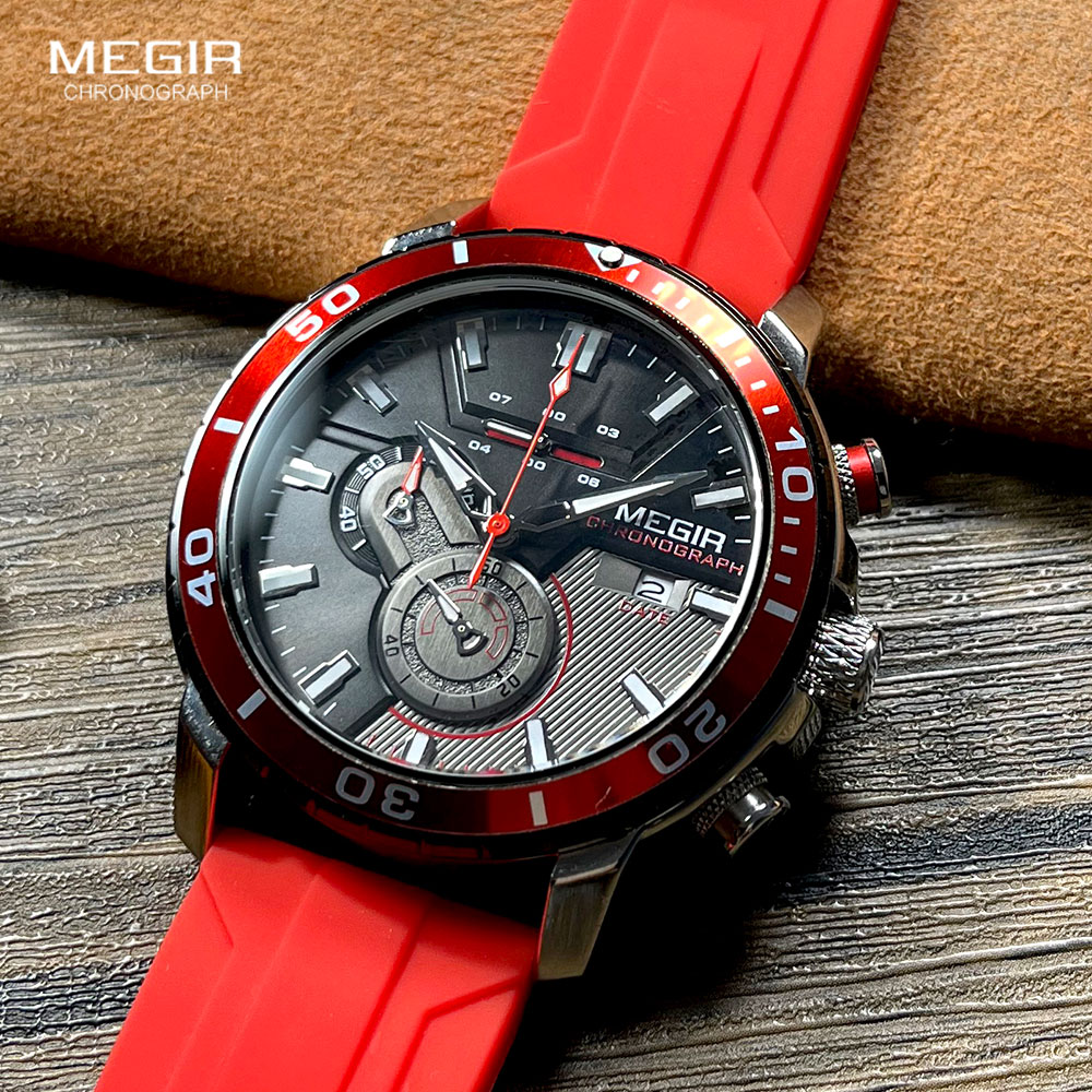 MEGIR Orange Sport Watch for M - Silicone Sport Band review and price