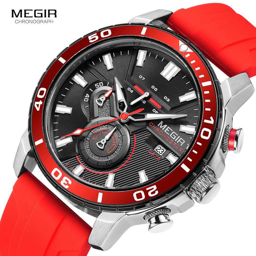 MEGIR Orange Sport Watch for M - Silicone Sport Band review and price