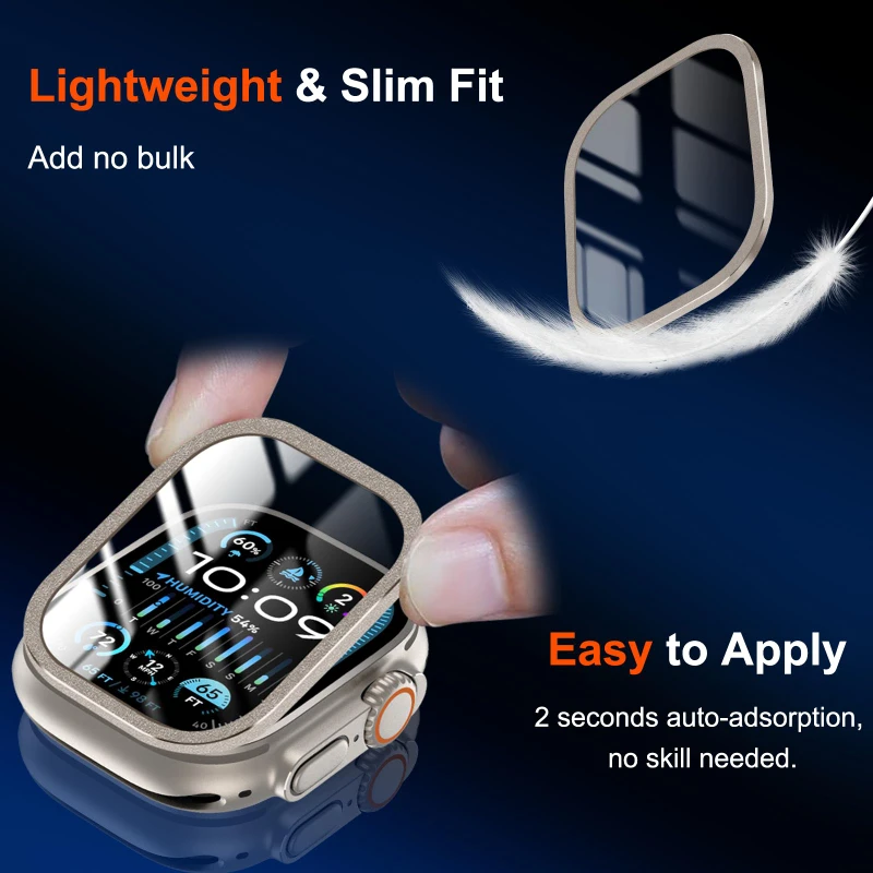 2PCS HD Metal Tempered Glass F - Smartwatch Watches For Men review and price