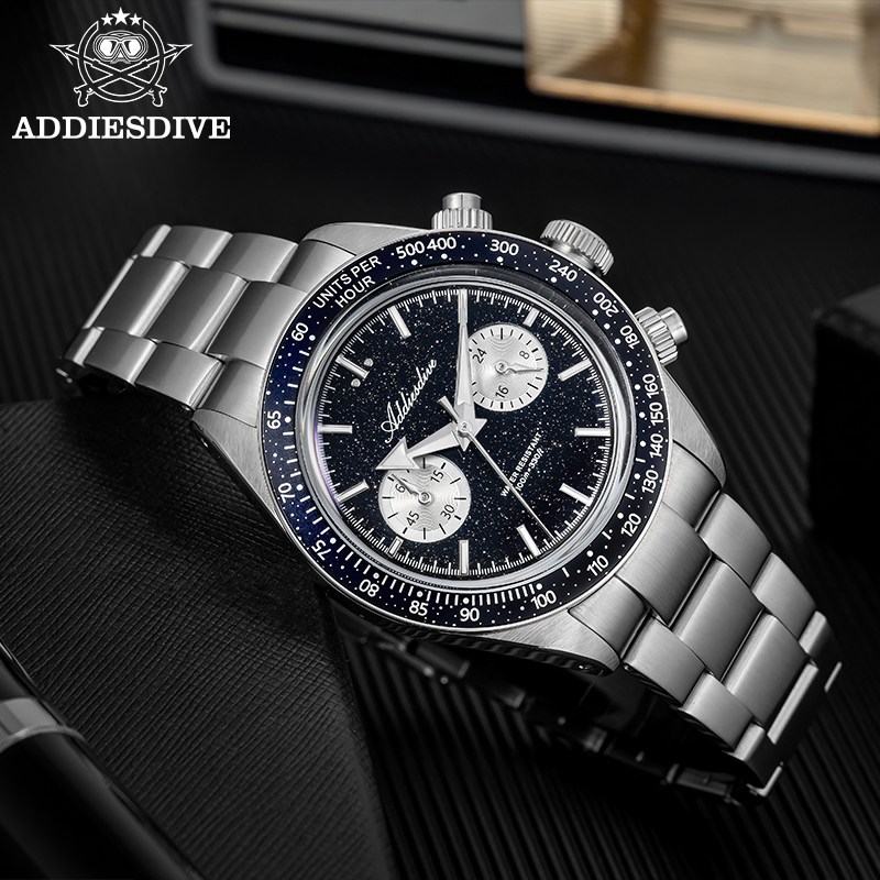 ADDIESDIVE VK64 Chronograph Qu - Watch Crown Pusher review and price