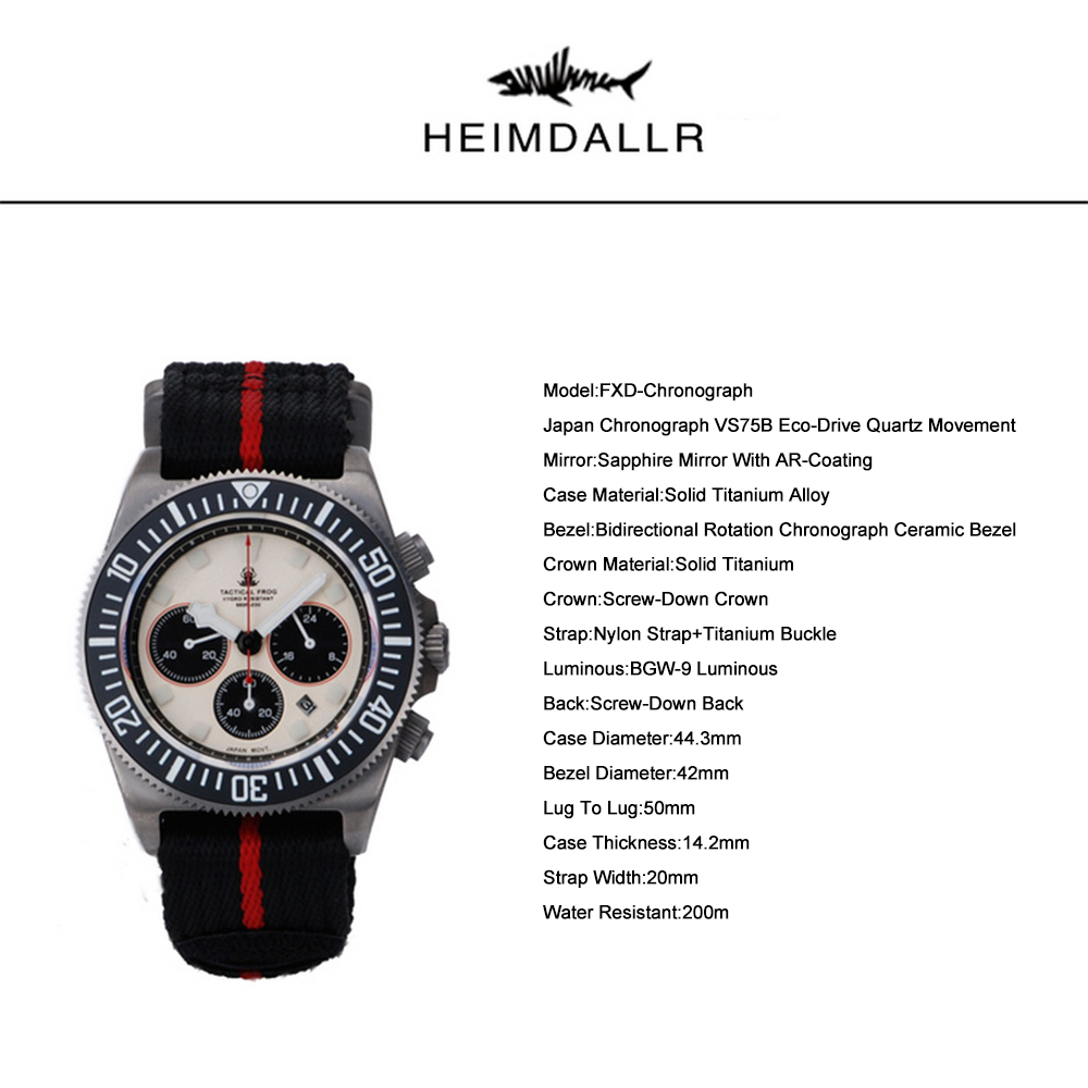 Tactical Frog Men Chronograph  - Solar Powered Watch review and price