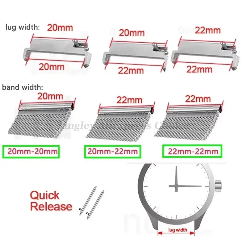 2pcs Watch Band Adapters 20mm  - Replacement Watch Bracelet review and price